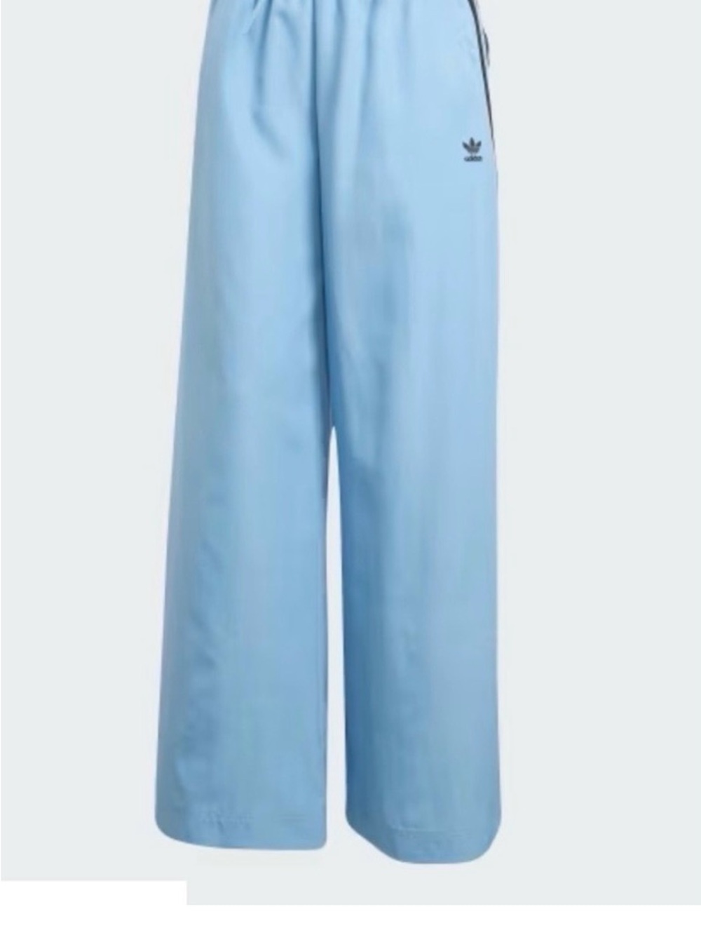 adidas Light Blue Wide-Leg Track Pants with Trefoil - Picture 3 of 9